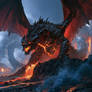 Dark fantasy fire dragon