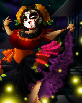 Tina celebrating Dia De Los Muertos by Boastudio