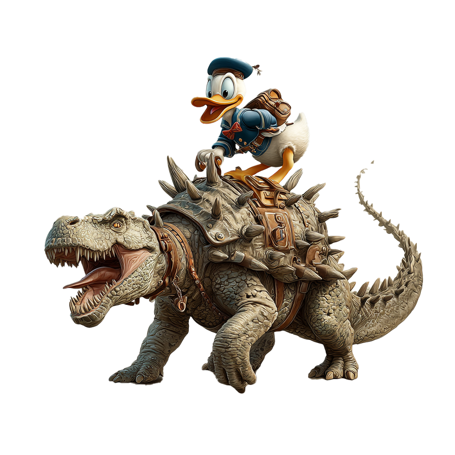 Wildtimez Donald Duck Riding A Anklyosaurus 4034cd by wildtimez on ...