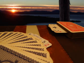 Old School Cards at Sunset