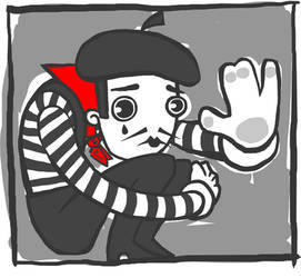 French mime in a box