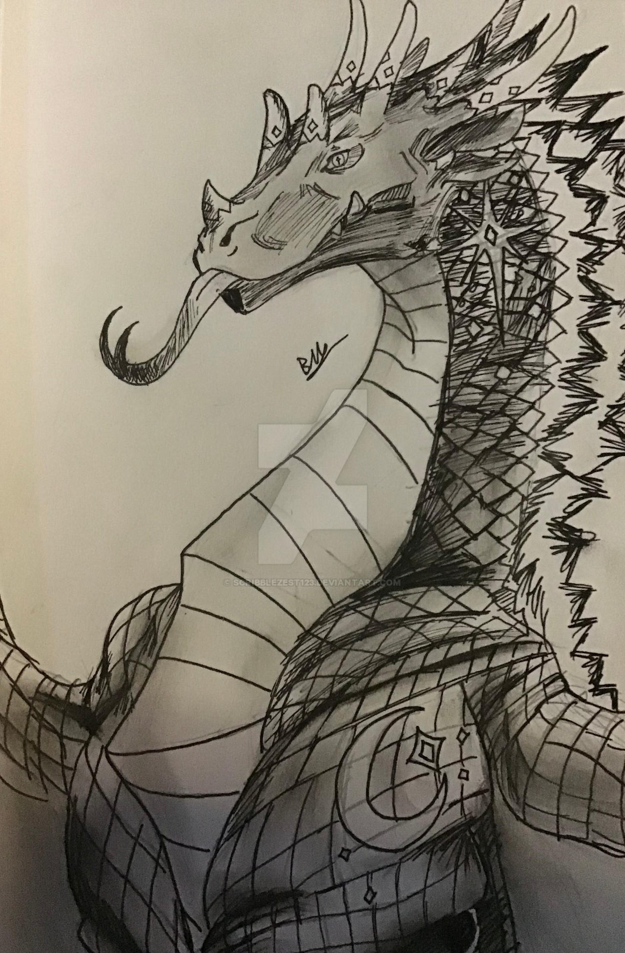 Dragon Ink Drawing Reference Ink drawing of a dragon by Scribblezest123 on DeviantArt