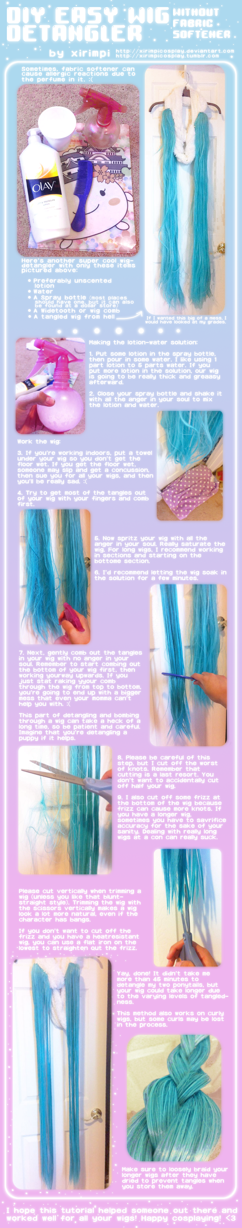 DIY Easy Wig Detangler Without Fabric Softener by xirimpicosplay