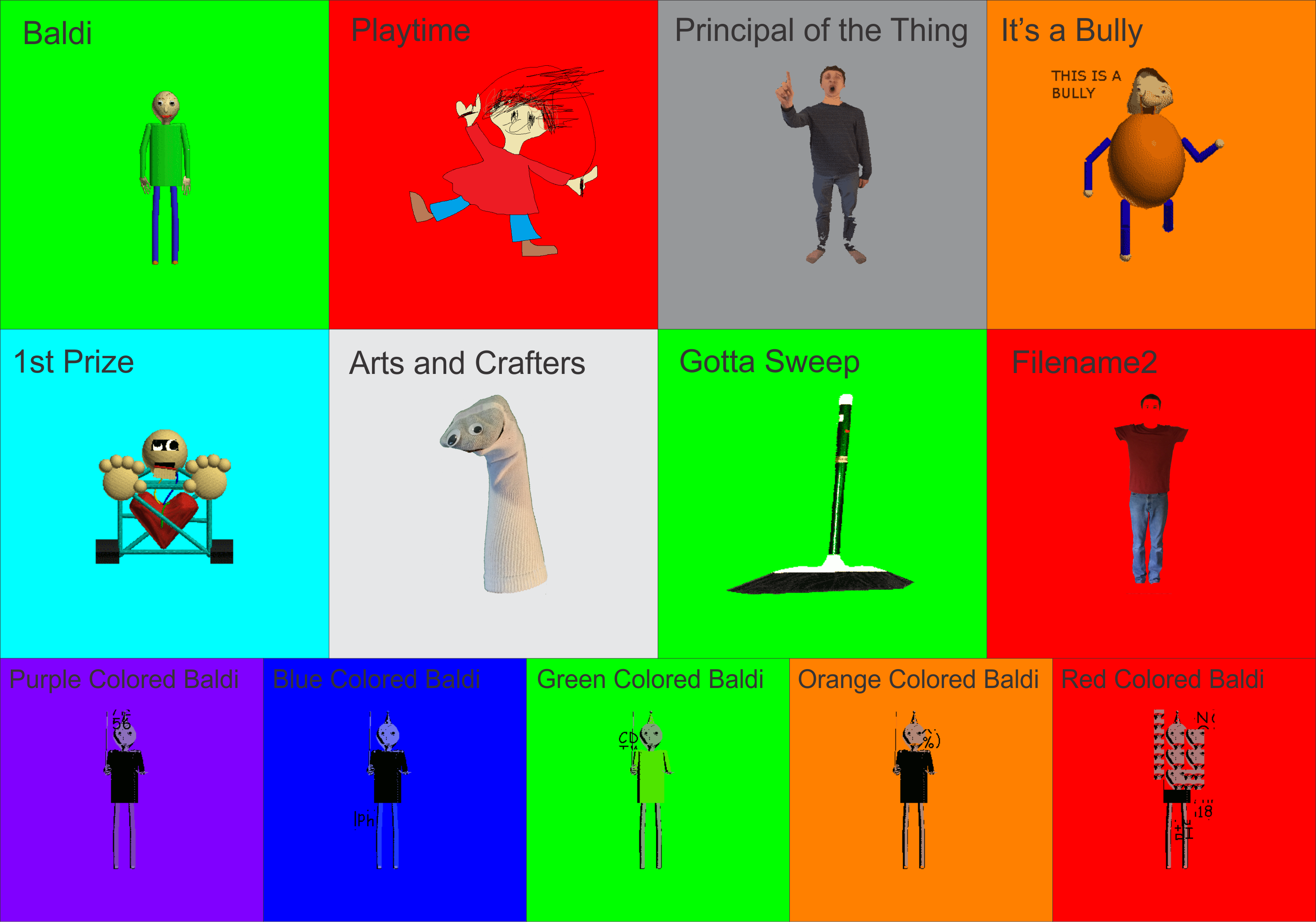 Baldis Basics Characters Chart by jordanli04 on DeviantArt