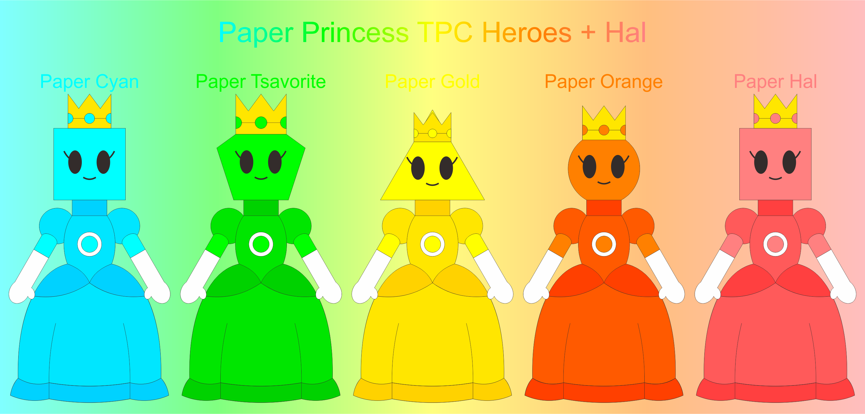 Paper Princess TPC Heroes + Hal by jordanli04 on DeviantArt