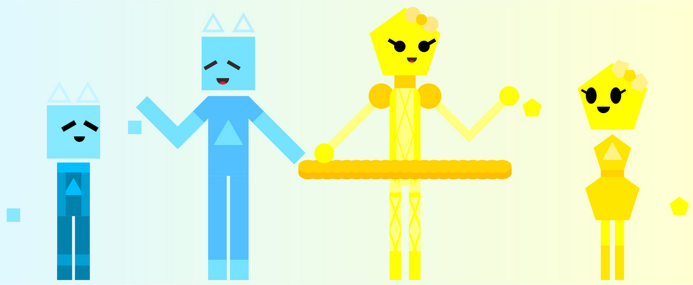 Cube and Pentellow meet their TPC Counterparts by jordanli04 on DeviantArt