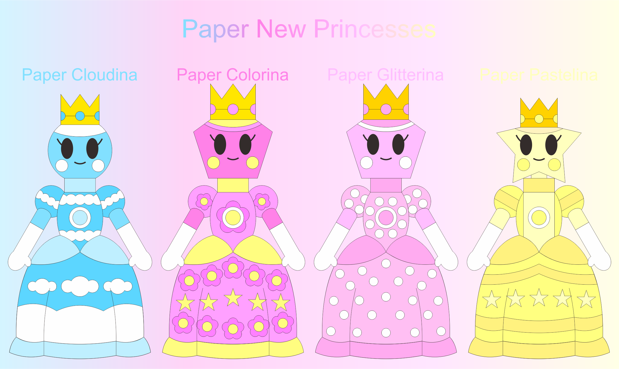 Paper Princess Base Paper New Princesses by jordanli04 on DeviantArt