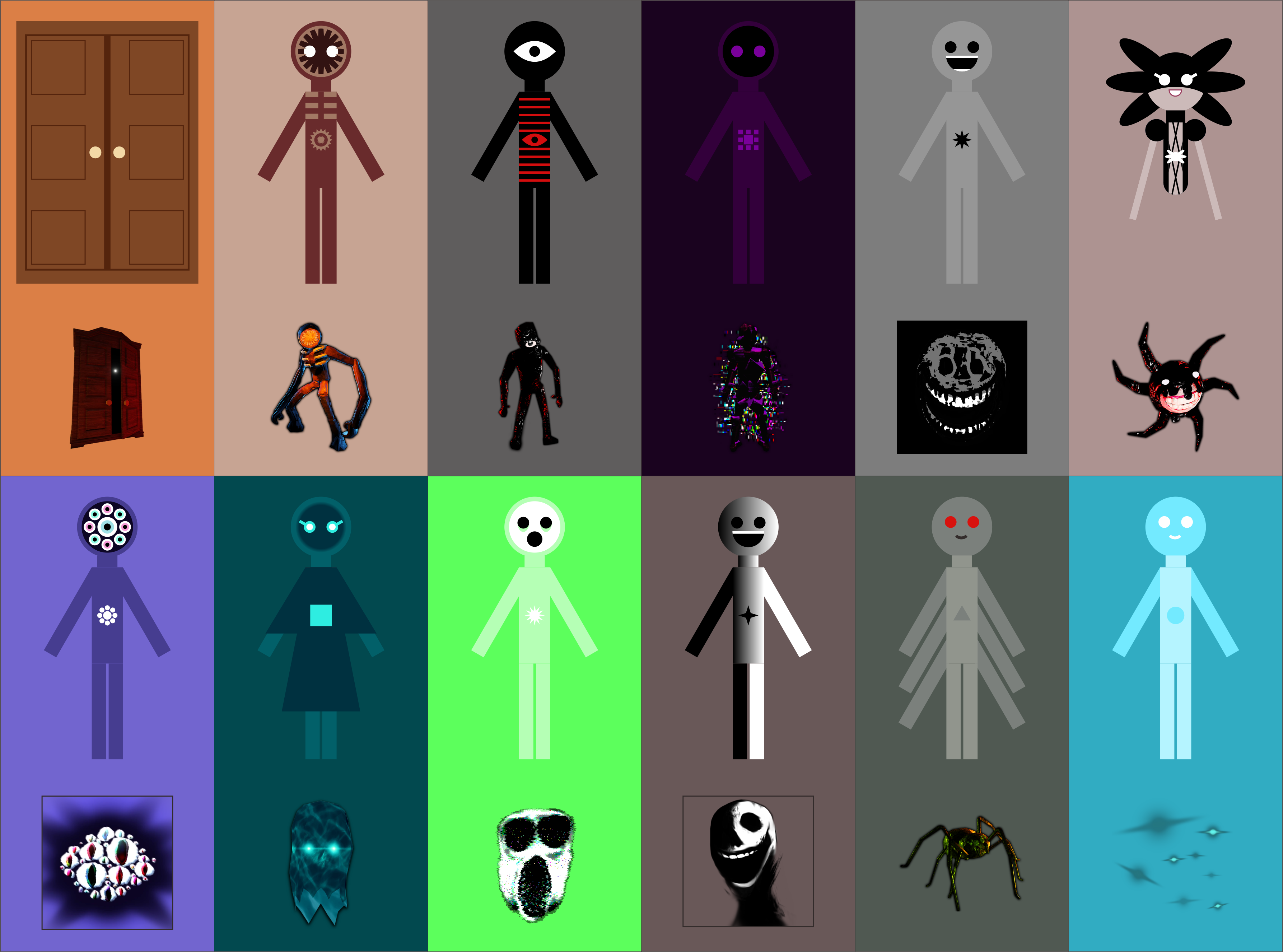 Doors Characters Comparison by jordanli04 on DeviantArt