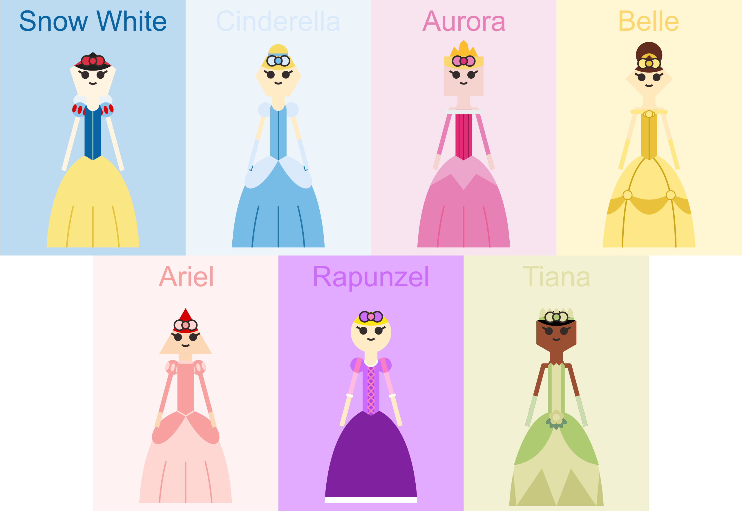 Rounded Princess Disney Shape Princesses by jordanli04 on DeviantArt