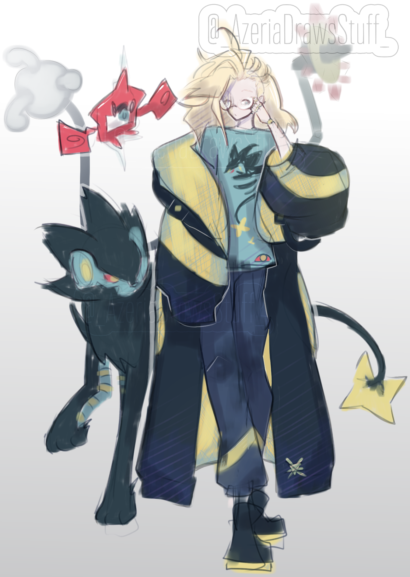 Shinx Hugging Pokemon Clemont Fanart Download Clemont Hugging Shinx Wallpaper