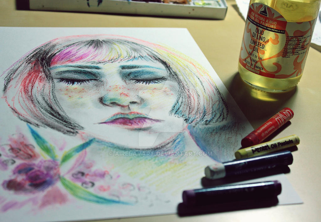 I think this is my -oil pastels- phase.