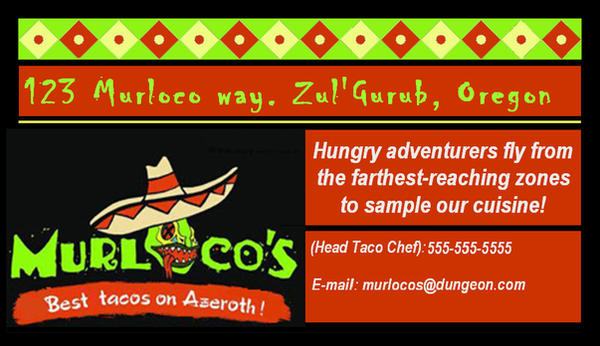 Murloco's Tacos business card