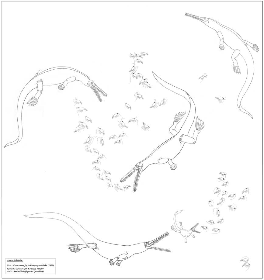 Pygocephalomorph Mesoasaurus prey pygocephalomorph crustaceans by Paleo-reptiles on ...