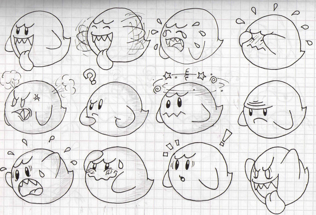 Boo Expression Boo's Expression Doodles by ElCajarito on DeviantArt