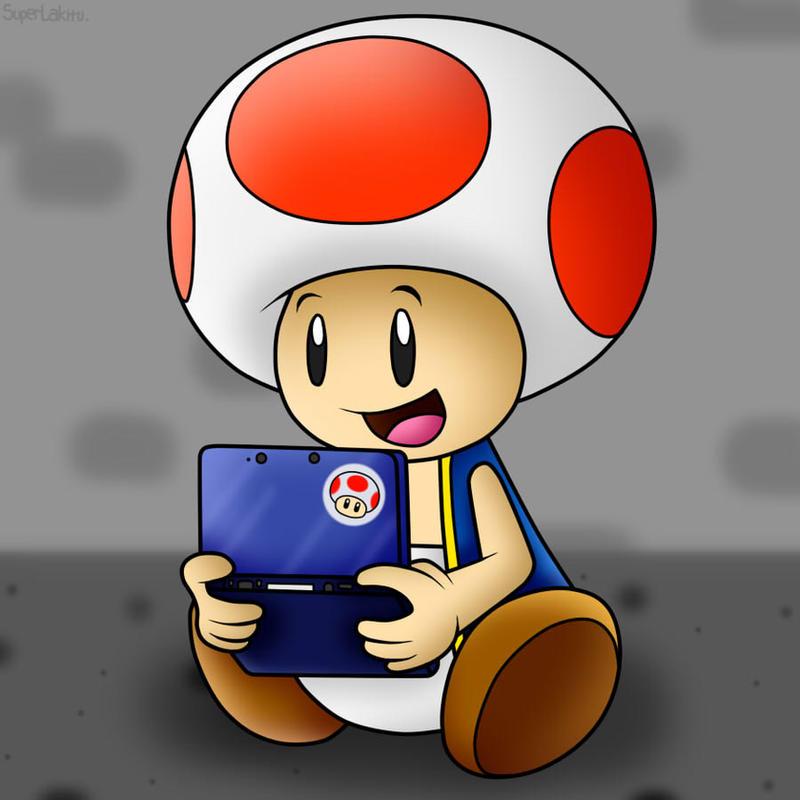 Toad Gamerpic RQ for ToadFan15: That cute Toad playing 3DS! by ElCajarito on DeviantArt