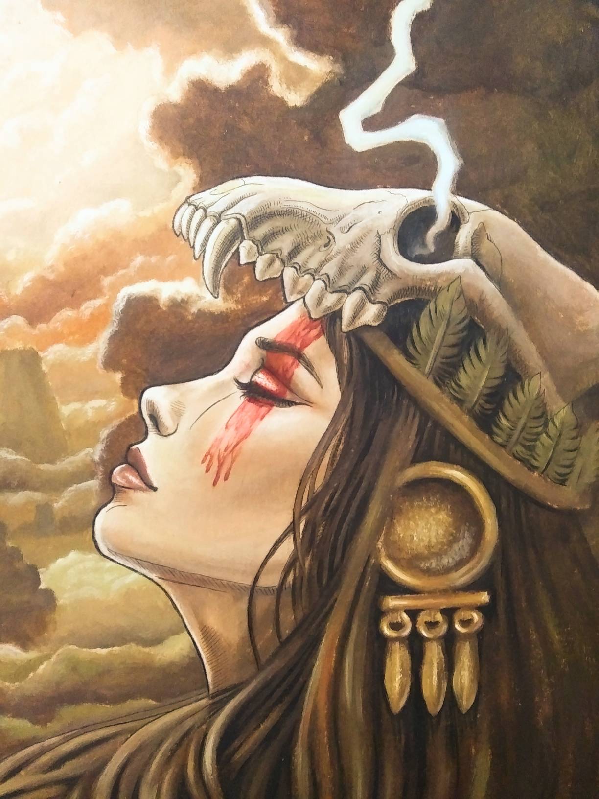 Aztec Princess Iztaccihuatl Drawing