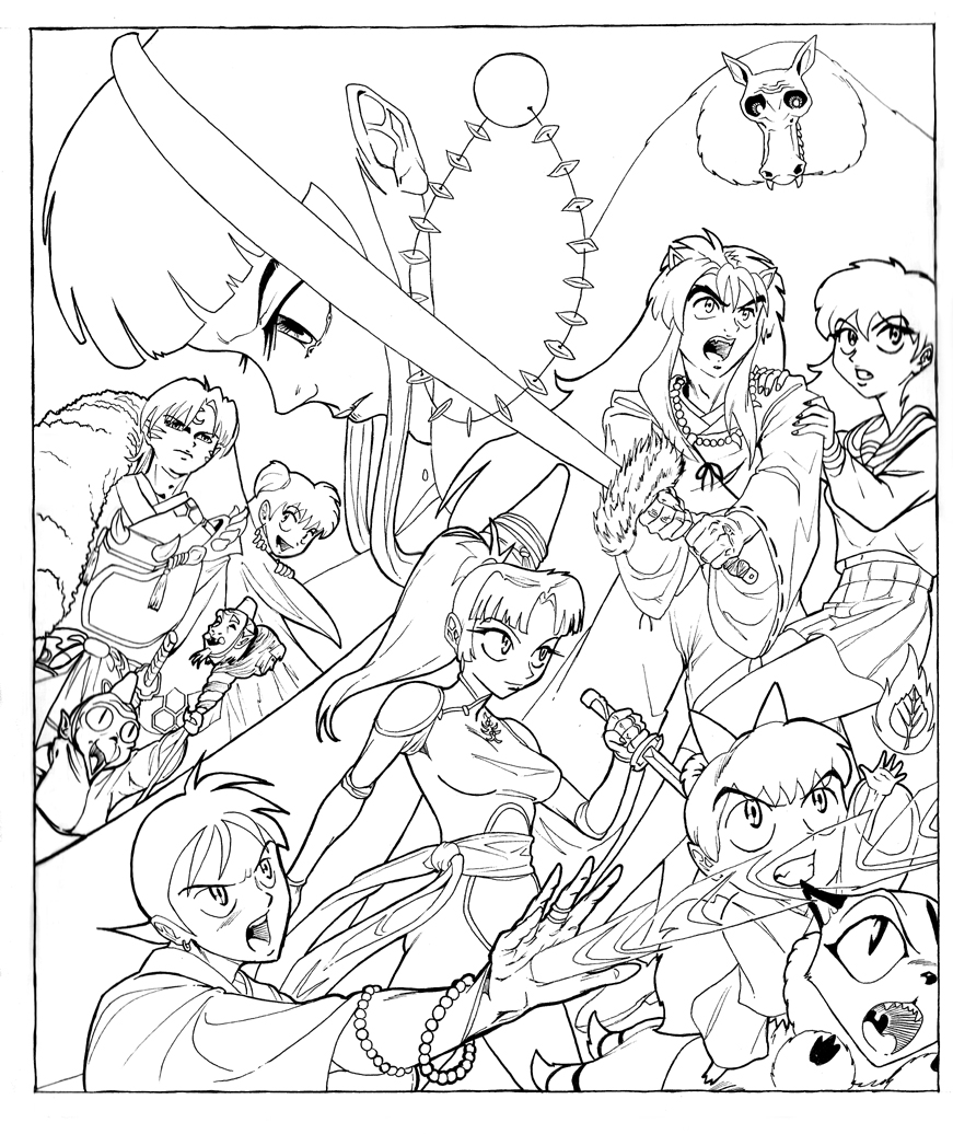 Inuyasha Strikes line art