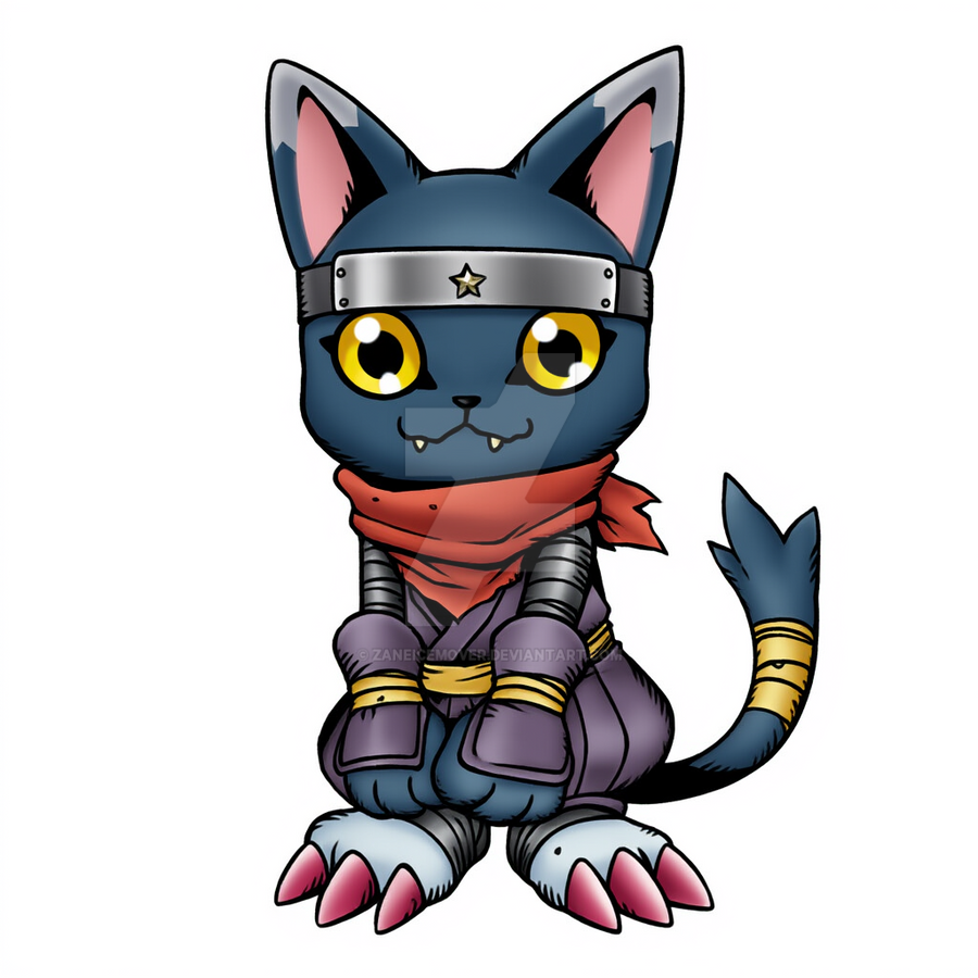 Cat ninja themed digimon rookie level adopt by zaneicemover on DeviantArt