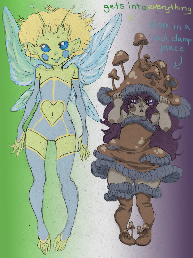 Fae and Grumpy Mushroom