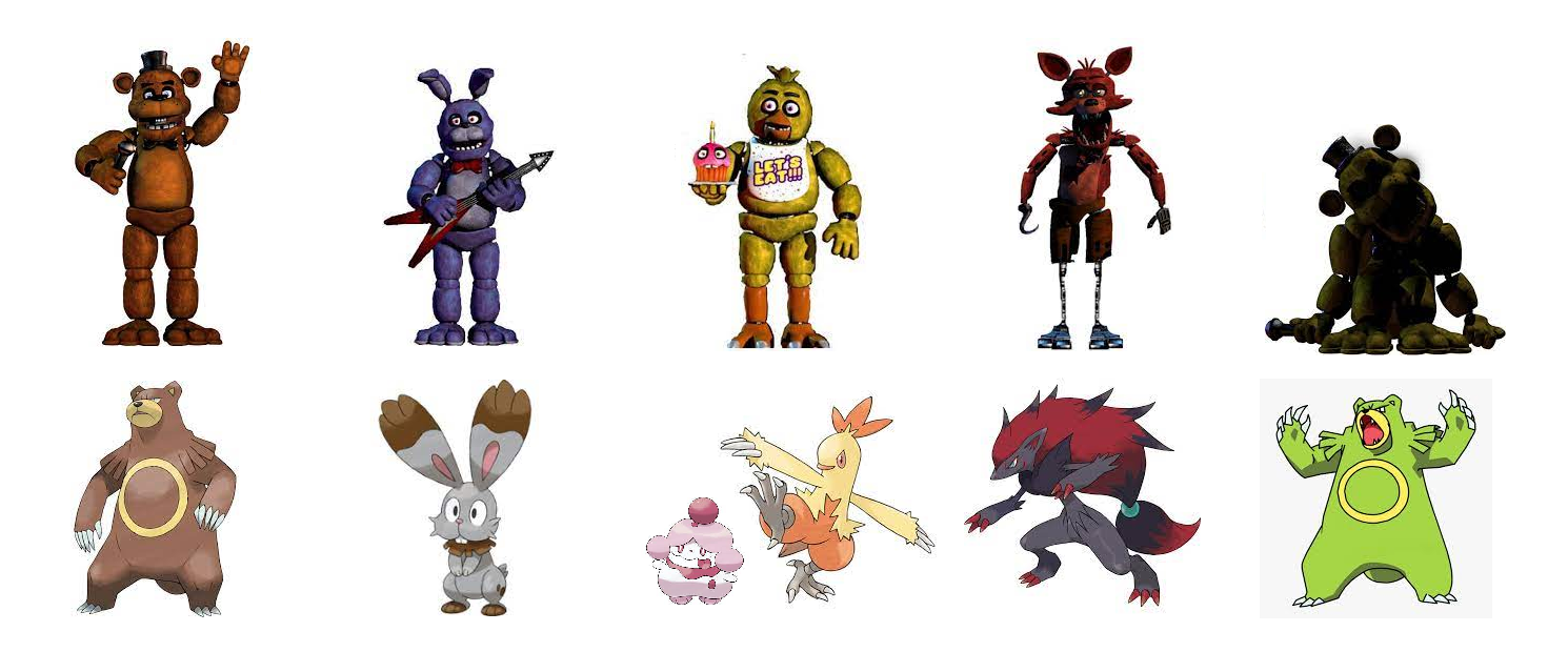 Pokemon All FNAF animatronics