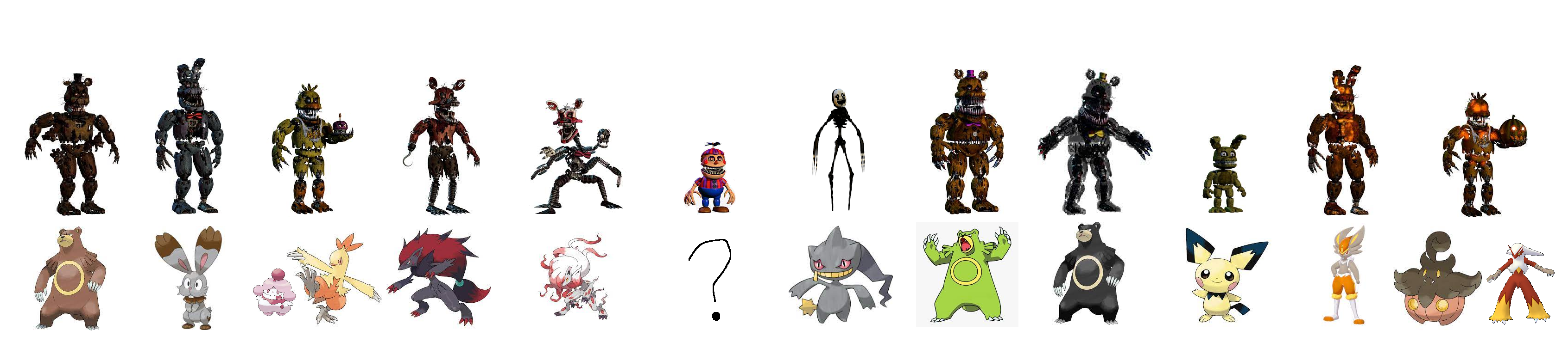 Fnaf 7 Animatronics Pokemon by matheusmattos75 on DeviantArt