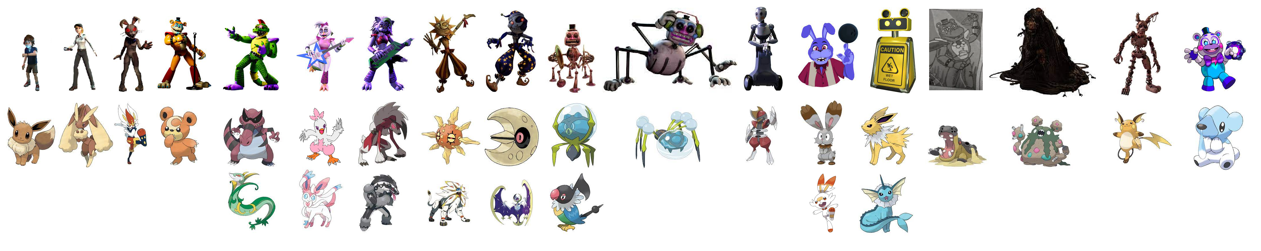 Fnaf 7 Animatronics Pokemon by matheusmattos75 on DeviantArt