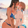 Soft Yuri Kiss at Sunset Beach