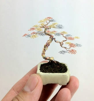 3 color wire mame bonsai by Ken To