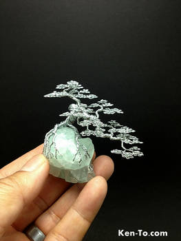 Cascade wire bonsai tree on Fluorite by Ken To