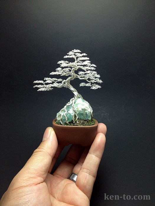 Sterling Silver ROR wire bonsai tree by Ken To