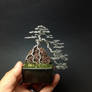 Large cascading ROR wire bonsai tree by Ken To