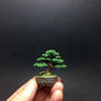 Micro flocked wire bonsai tree sculpture by Ken To