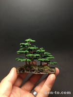 Mame Flocked wire bonsai tree forest  Ken To