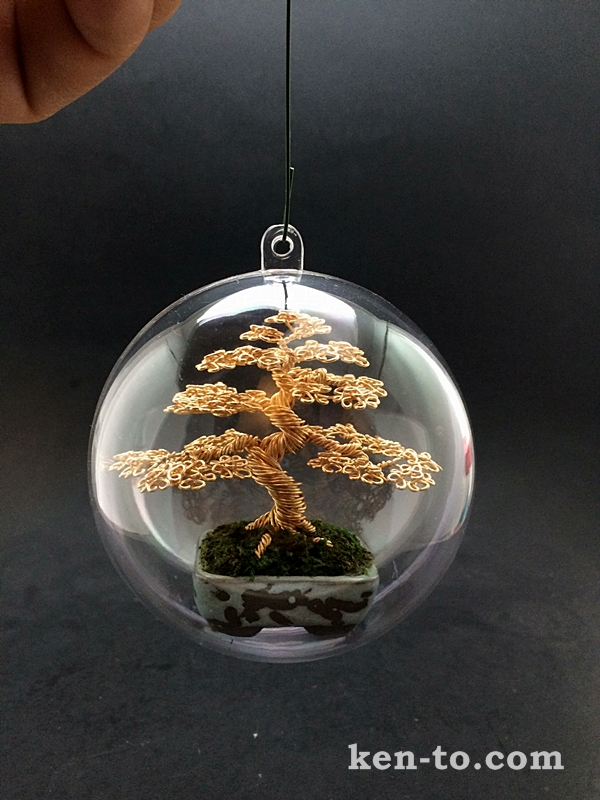 Wire bonsai tree ornament by Ken To