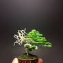 Green deadwood wire bonsai tree by Ken To