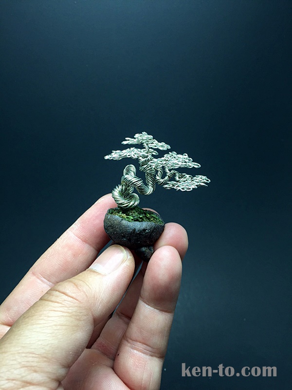 Micro literati wire bonsai tree by Ken To