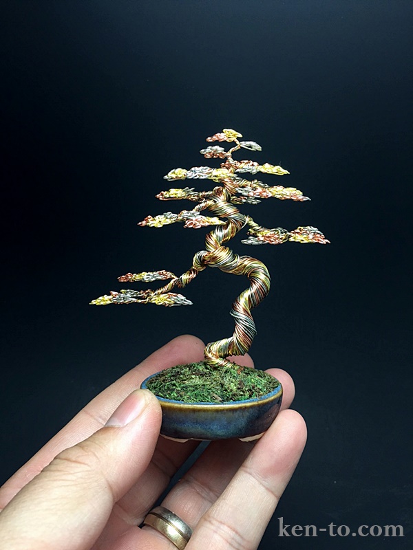 3-color literati wire bonsai tree by Ken To