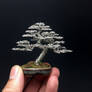 Silver upright wire bonsai tree by Ken To