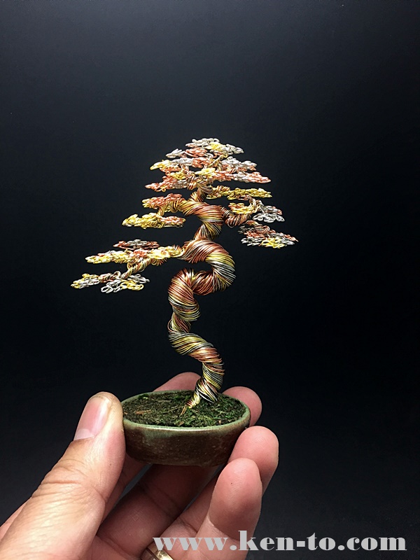 3-color literati wire bonsai tree by Ken To