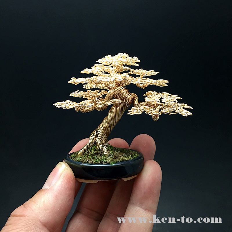Gold wire bonsai tree by Ken To