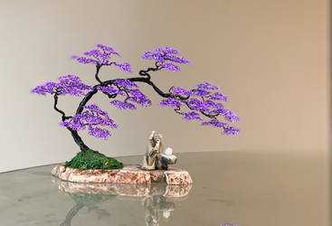 Wire bonsai tree sculpture by Ken To