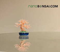 Copper mame wire bonsai tree sculpture by Ken To