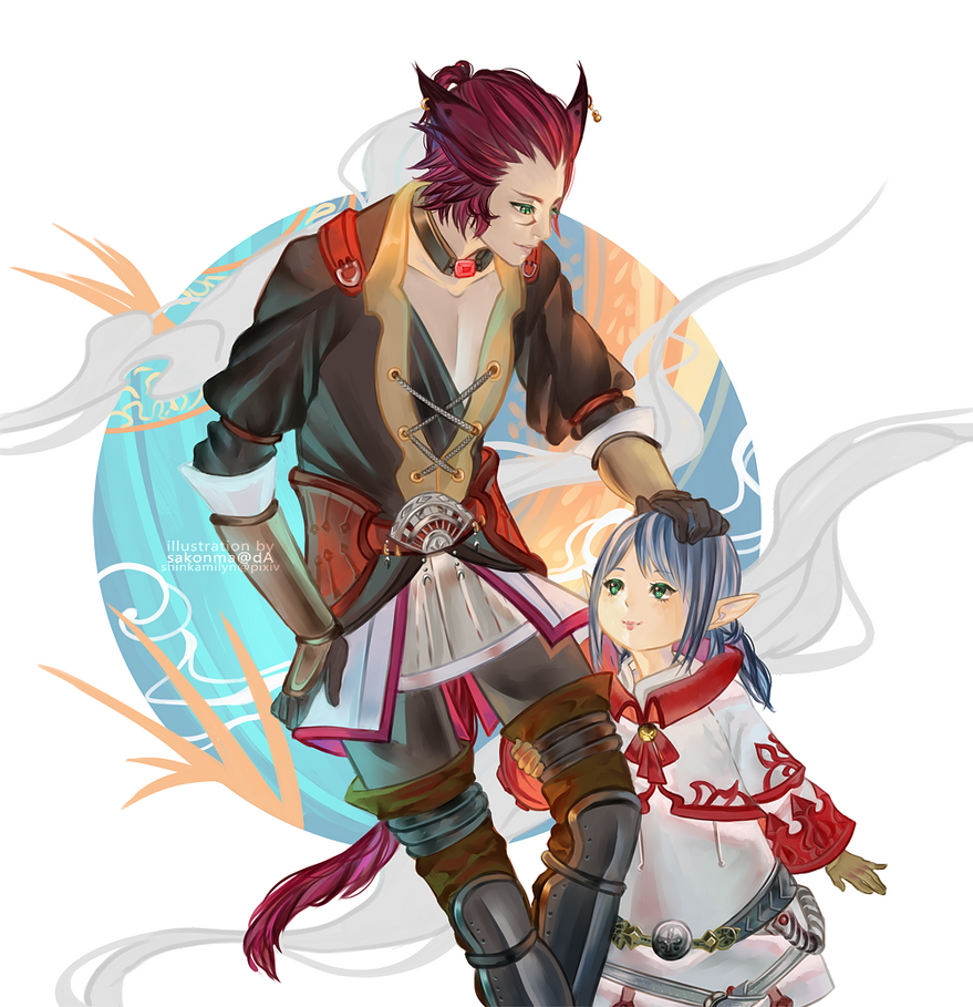 Momo Ura Kin Ryu CM: Li'ur and Momo by sakonma on DeviantArt