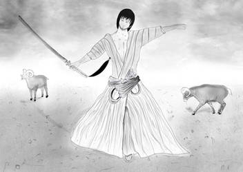 Samurai with Sheep