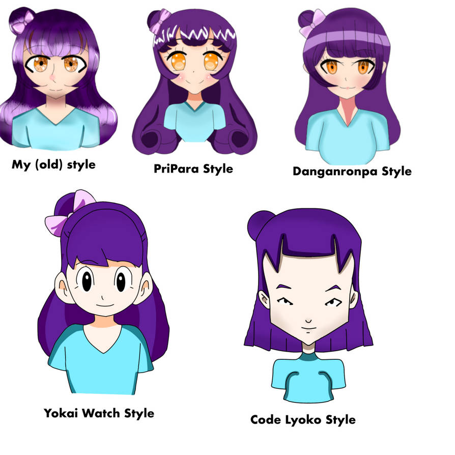 My Ocs in 5 differents Styles ! by Yolisha on DeviantArt