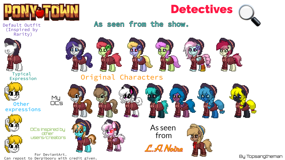 Detectives via Pony Town by Topsangtheman on DeviantArt