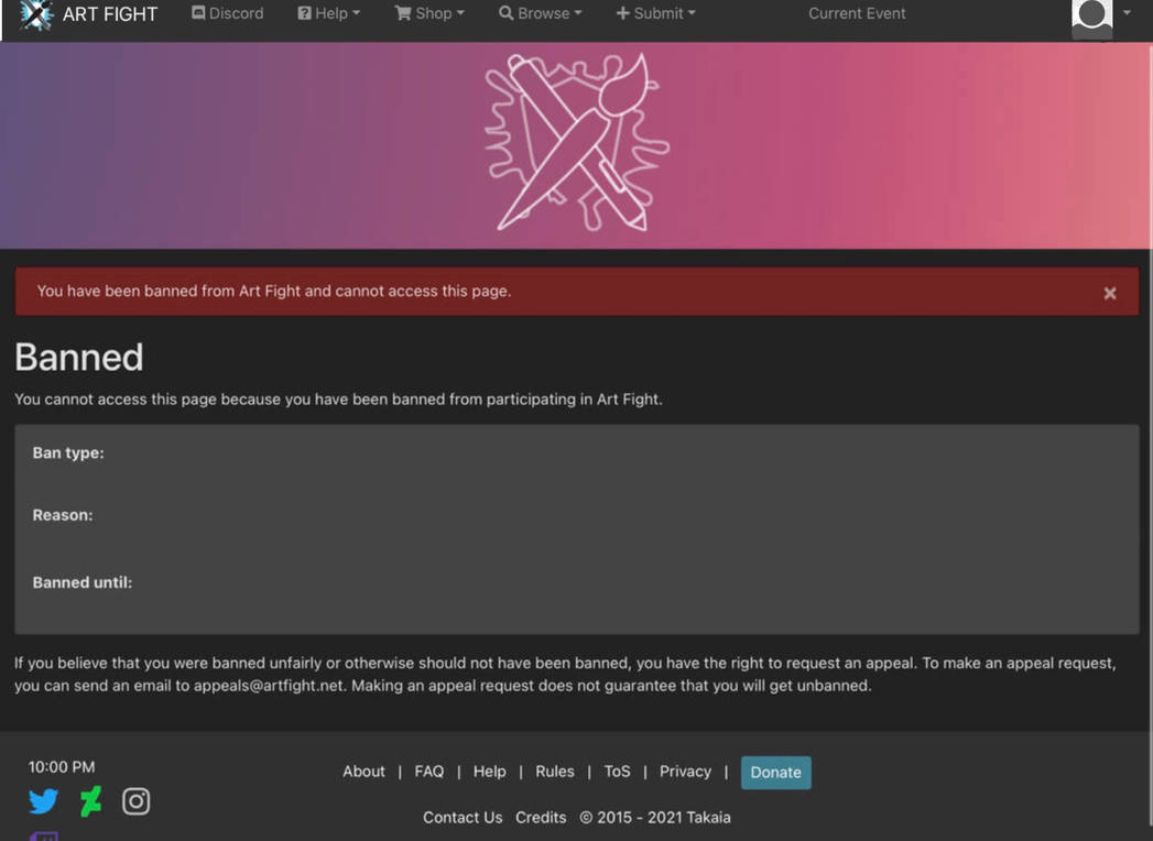 ArtFight banned screenshot template by ThatOneAthena on DeviantArt