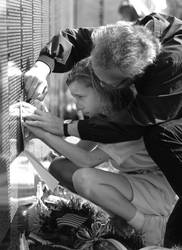 Young girl at Vietnam Wall