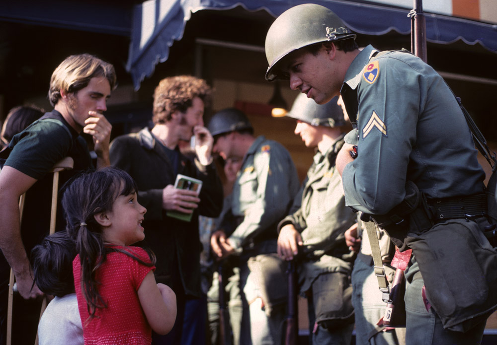 Girl and soldier