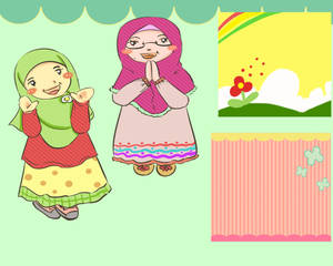 cute hijab with background